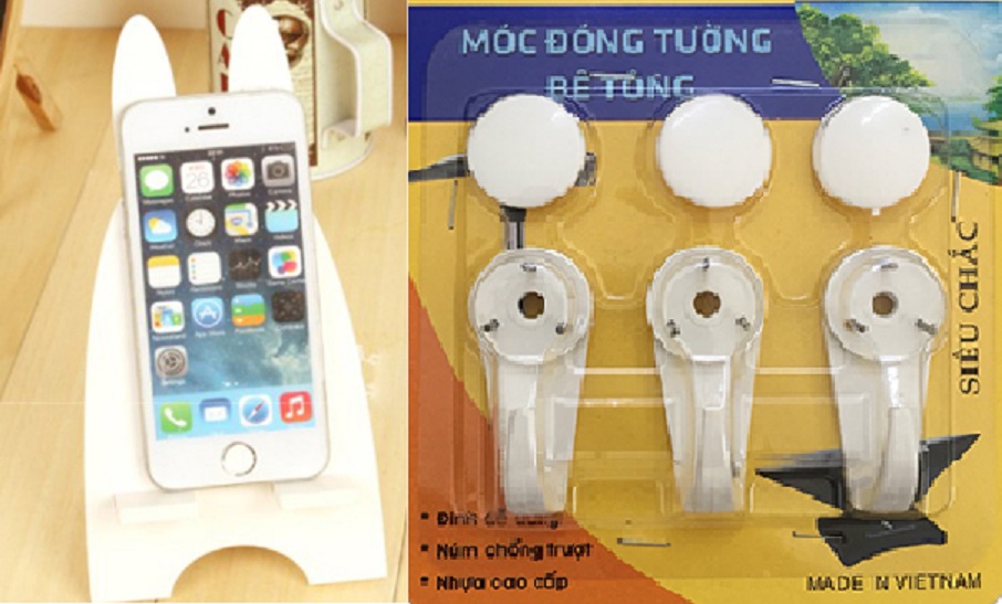 Kệ trang trí mini 2 tầng đựng wifi xiaomi + móc treo tường +kệ điện thoại