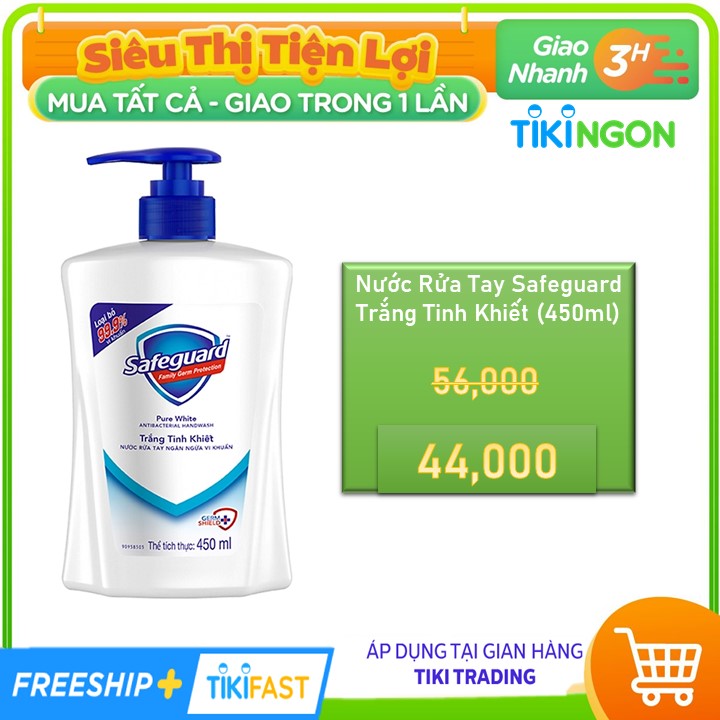 Nước Rửa Tay Safeguard Trắng Tinh Khiết (450ml)