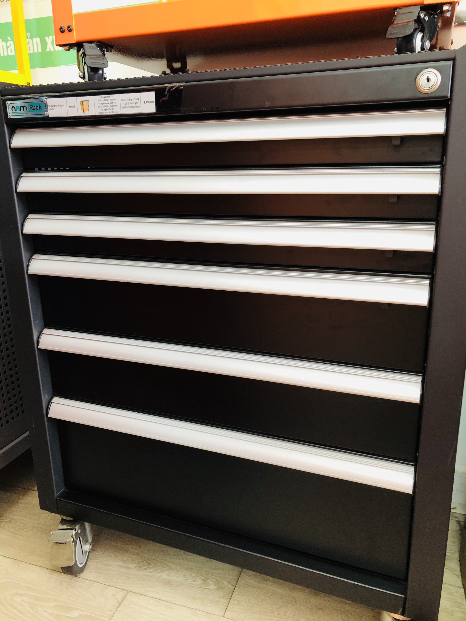Tủ đựng dụng cụ 6 ngăn - N0RD6 - Màu Đen - Kích thước W750 x D500 x H950mm