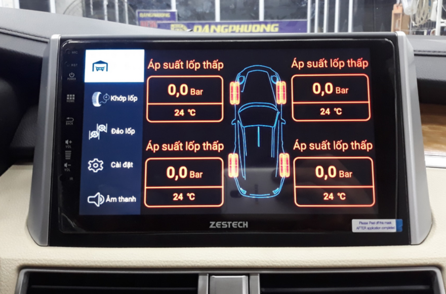 Bộ Thiết Bị Cảm Biến Áp Suất Lốp Trong Dùng Cho Xe Hơi, Ô Tô TPMS Tích Hợp Màn Hình DVD Android