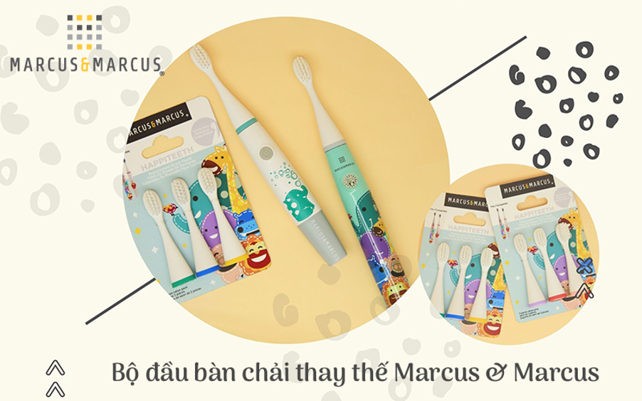 Bộ 3 đầu bàn chải thay thế cho bé Marcus &amp; Marcus (Willo/ Marcus/ Pokey)