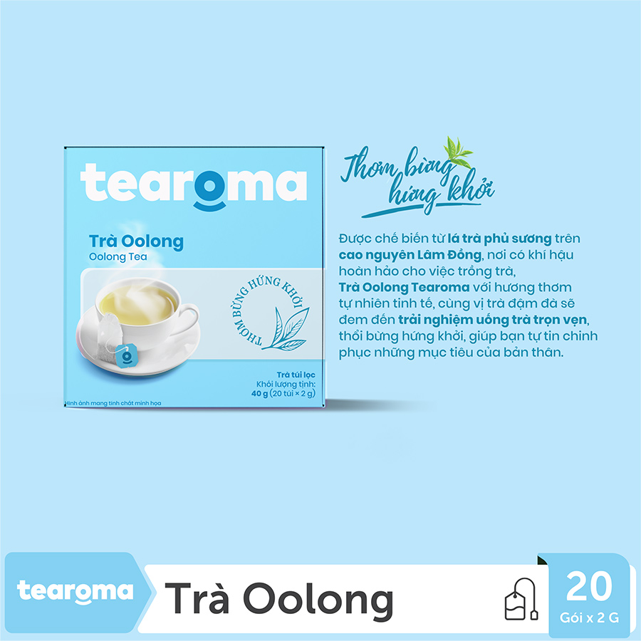 Trà Tearoma túi lọc vị TRÀ LÀI, TRÀ OLONG, TRÀ SEN, TRÀ ĐÀO