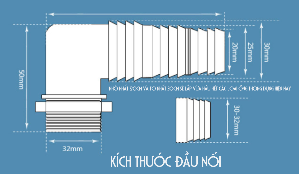 Bộ đầu nối ống xả thoát nước máy giặt