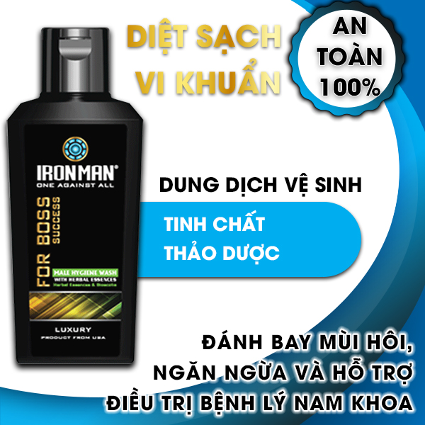 Sữa tắm hương nước hoa nam ironman humanity hero 650g + sữa tắm nhiệt ironman encounter 650g + dung dịch vệ sinh nam tinh chất thảo dược ironman 120g