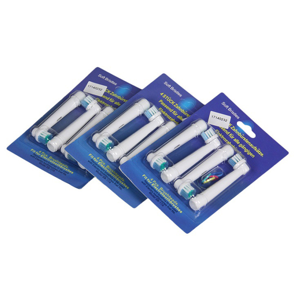 Cho máy Braun Oral-B, Bộ 4 đầu bàn chải đánh răng điện - Đánh tan mảng bám- SB-17A