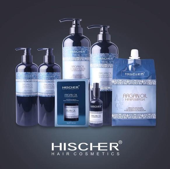 Bộ dầu gội xả Hischer Argan Oil for Dry &amp; Demaged hair shampoo &amp; Conditioner siêu mềm mượt cho tóc khô hư tổn 500ml