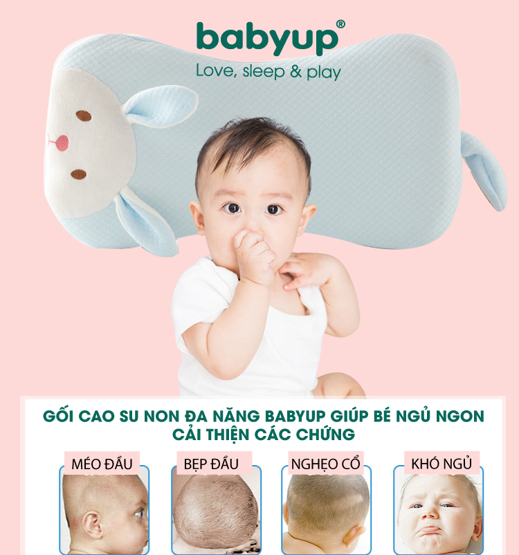 Gối cao su non cho bé chống bẹp đầu cao cấp. Gối dành cho bé từ 1 tuổi đến 6 tuổi. Mềm mại, thoáng khí, giúp con ngủ ngon hơn