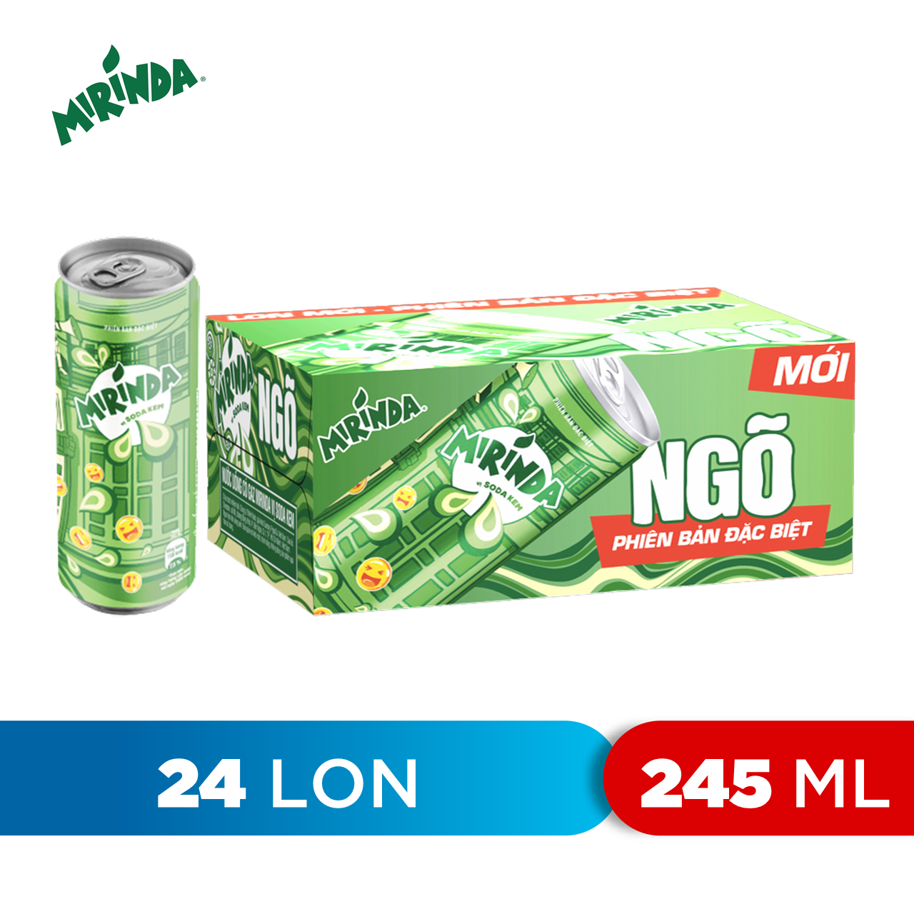 Thùng 24 Lon Nước Ngọt Có Gas 7Up (245ml/lon)