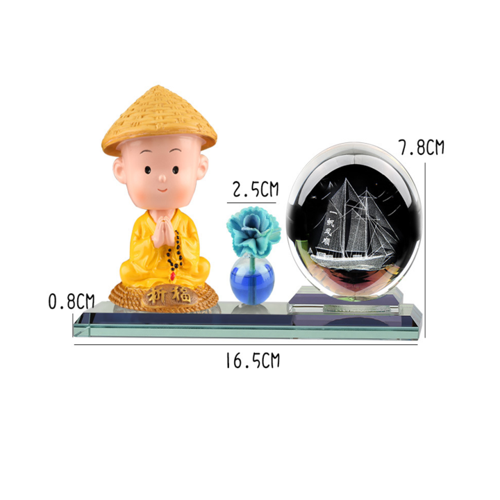 Tượng phật kèm nước hoa pha lê trên ô tô 72593