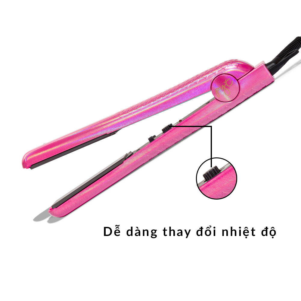 Máy Ép Tóc Lõi Sứ PYT Ceramic Styling Tool (2 trong 1) - Màu Hồng Ánh Kim - Có Thể Vừa Duỗi Và Uốn Tóc