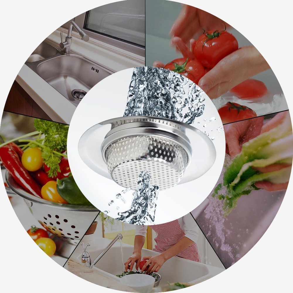 Lọc Rác Inox Chặn rác inox Bồn Rửa Chén, Chậu Rửa Bát Cao Cấp Hoàng Gia - Inox 201 Cao Cấp Siêu Bền, Sang Trọng - Kích cỡ size L phù hợp với hầu hết các chậu rửa bát có trên thị trường, giúp chống tắc nghẽn bồn rửa bát