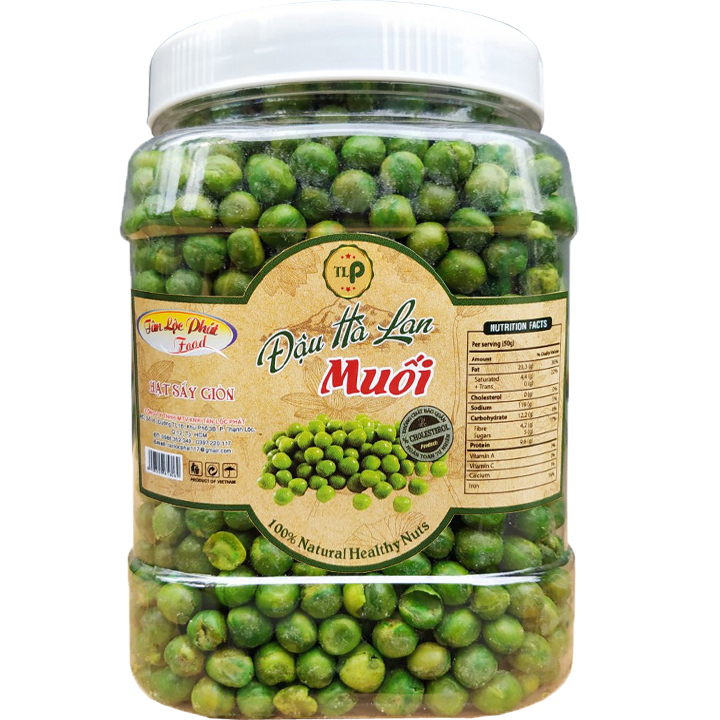 1KG ĐẬU HÀ LAN MUỐI CHẤT LƯỢNG - 2 HŨ NHỰA 500G