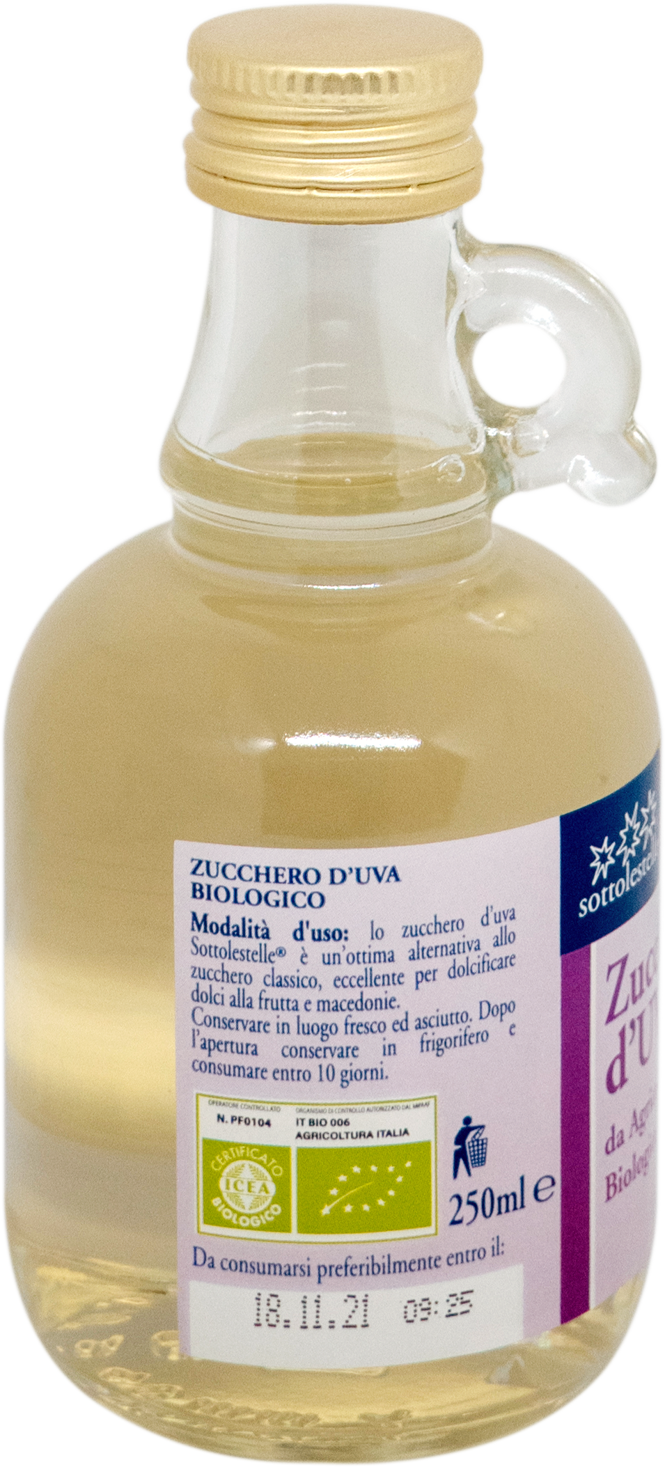 Nước đường nho Ý hữu cơ Sottolestelle 250ml Organic Grape Sugar