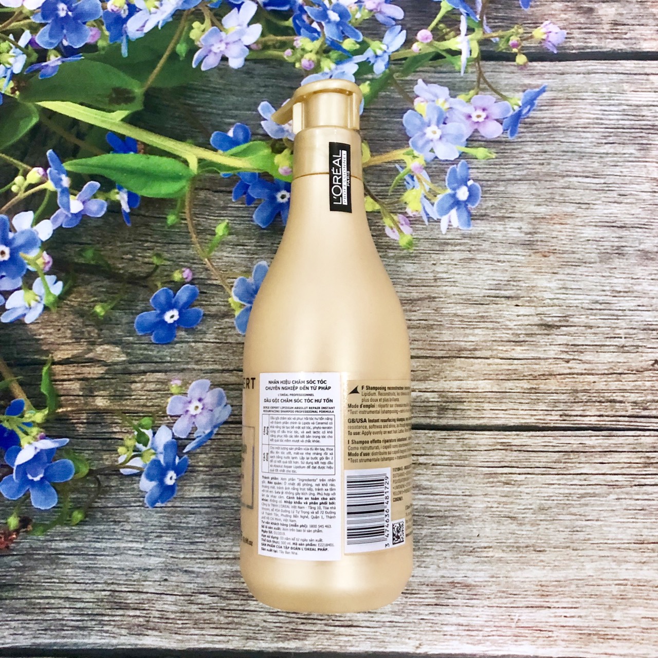 Dầu gội phục hồi tóc L'oreal Serie Expert Absolut Repair Instant resurfacing shampoo 500ml