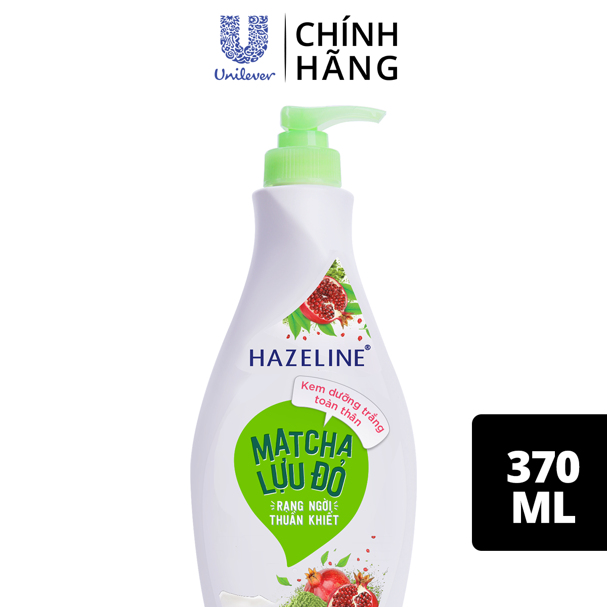 Sữa Dưỡng Thể Hazeline Cho Da Sáng Mịn Rạng Ngời Matcha &amp; Lựu Đỏ Chiết Xuất Từ Thiên Nhiên Lành Tính Cho Da 370ml