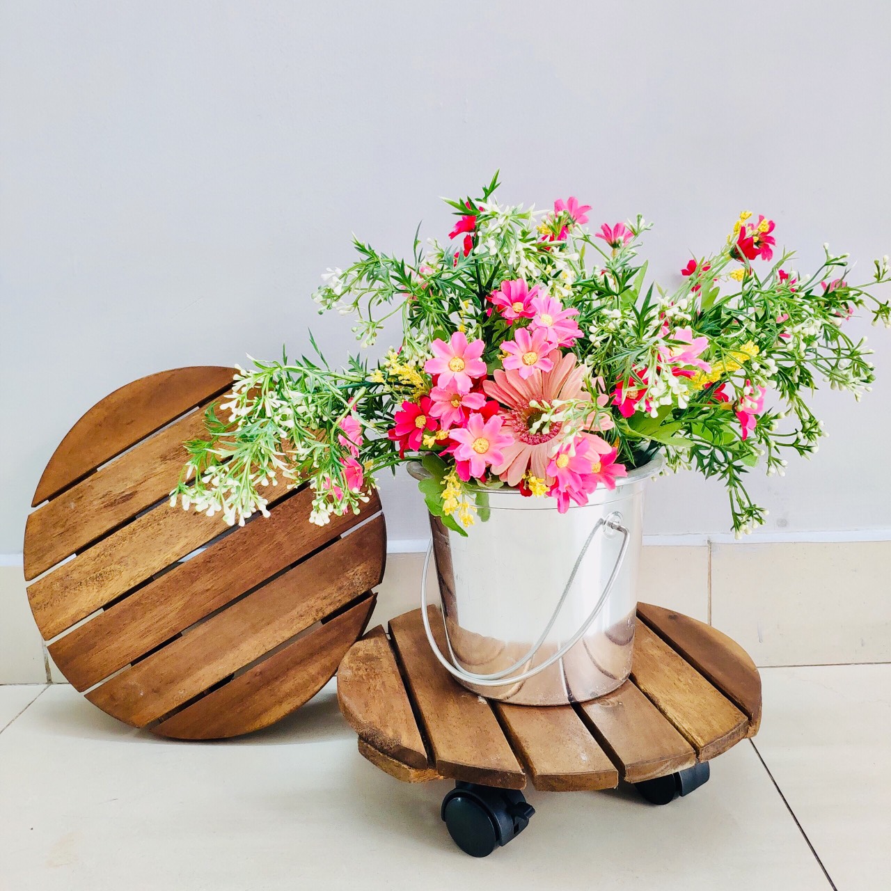 Combo 2 đế để chậu cây có bánh xe