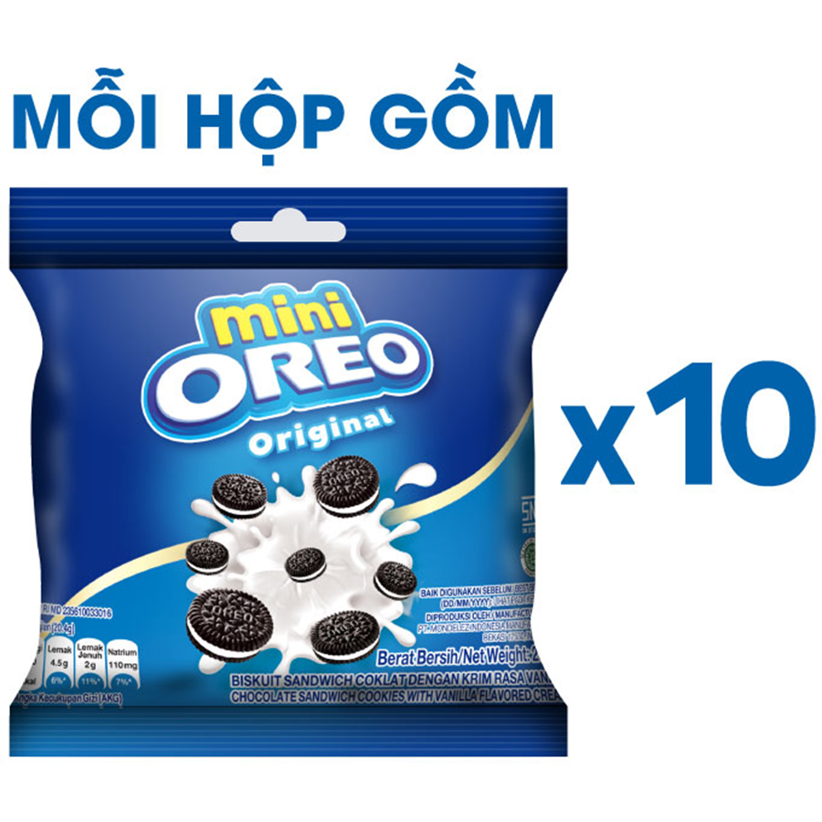 Combo 2 Hộp Bánh Quy OREO Mini Vị Socola Và Vani 2x204g