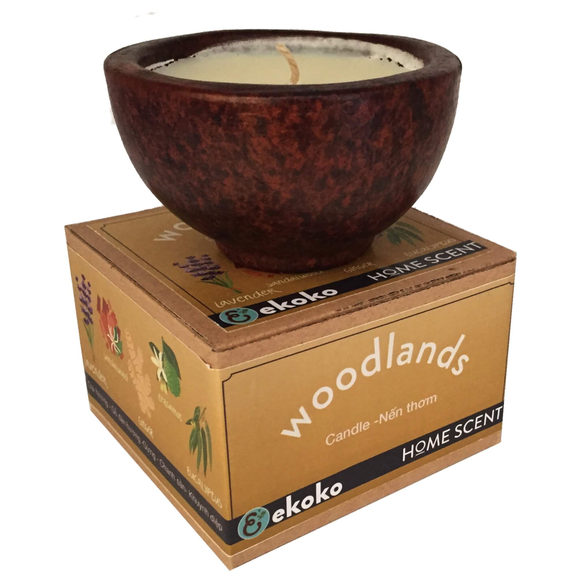 Nến thơm tự nhiên hương Gỗ Ekoko Aromatheraphy Candle Woodland 150g