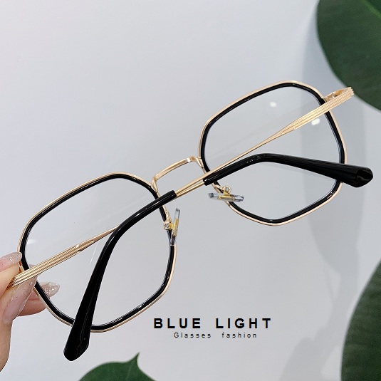 Kính Giả Cận, Gọng Kính Cận Nam Nữ Mắt Vuông GọngVàng Đen Không Độ Hàn Quốc - BLUE LIGHT SHOP