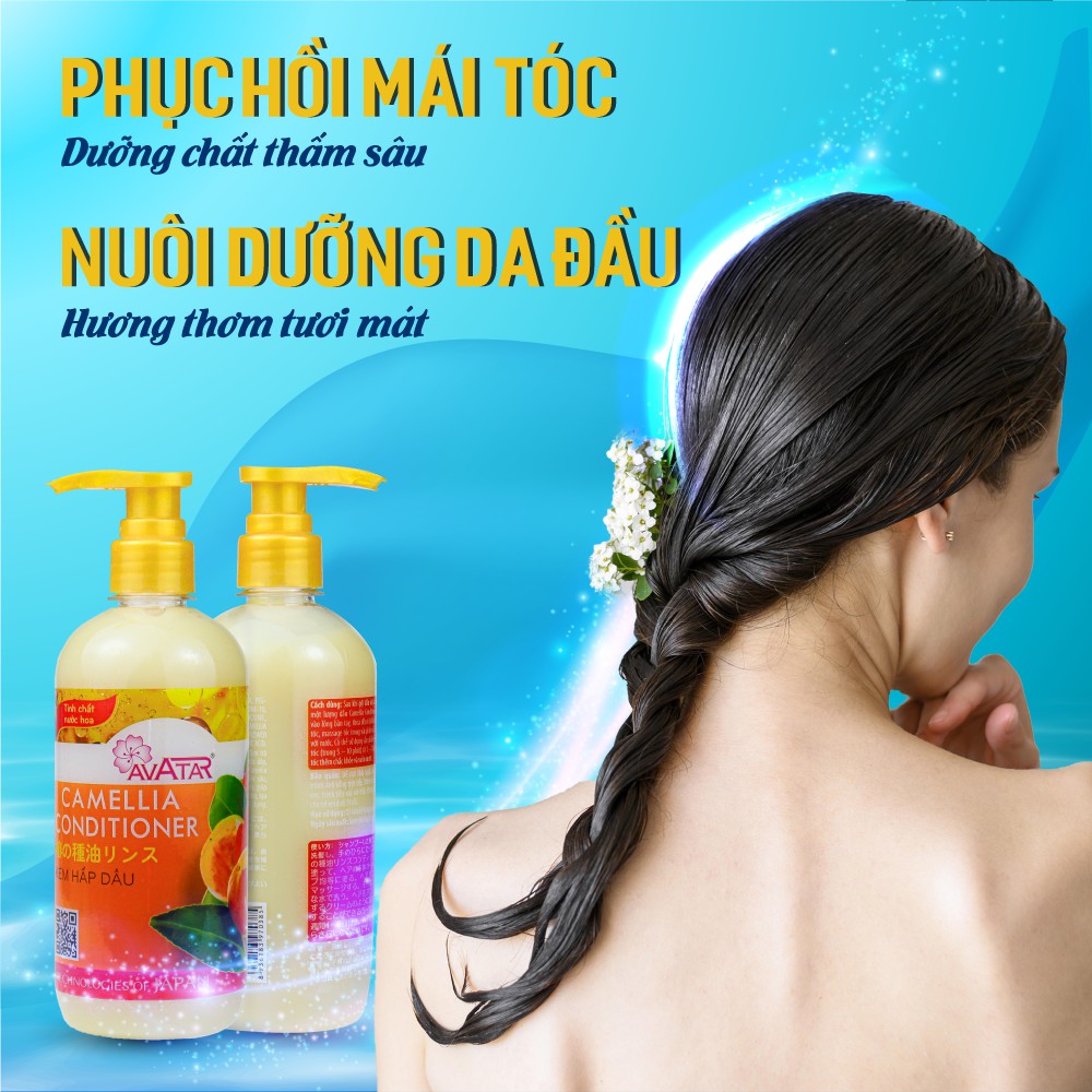 Kem hấp dầu Avatar tinh chất Sơn Trà Camellia 500ml-Kích thích mọc tóc nuôi dưỡng mái tóc bồng bềnh