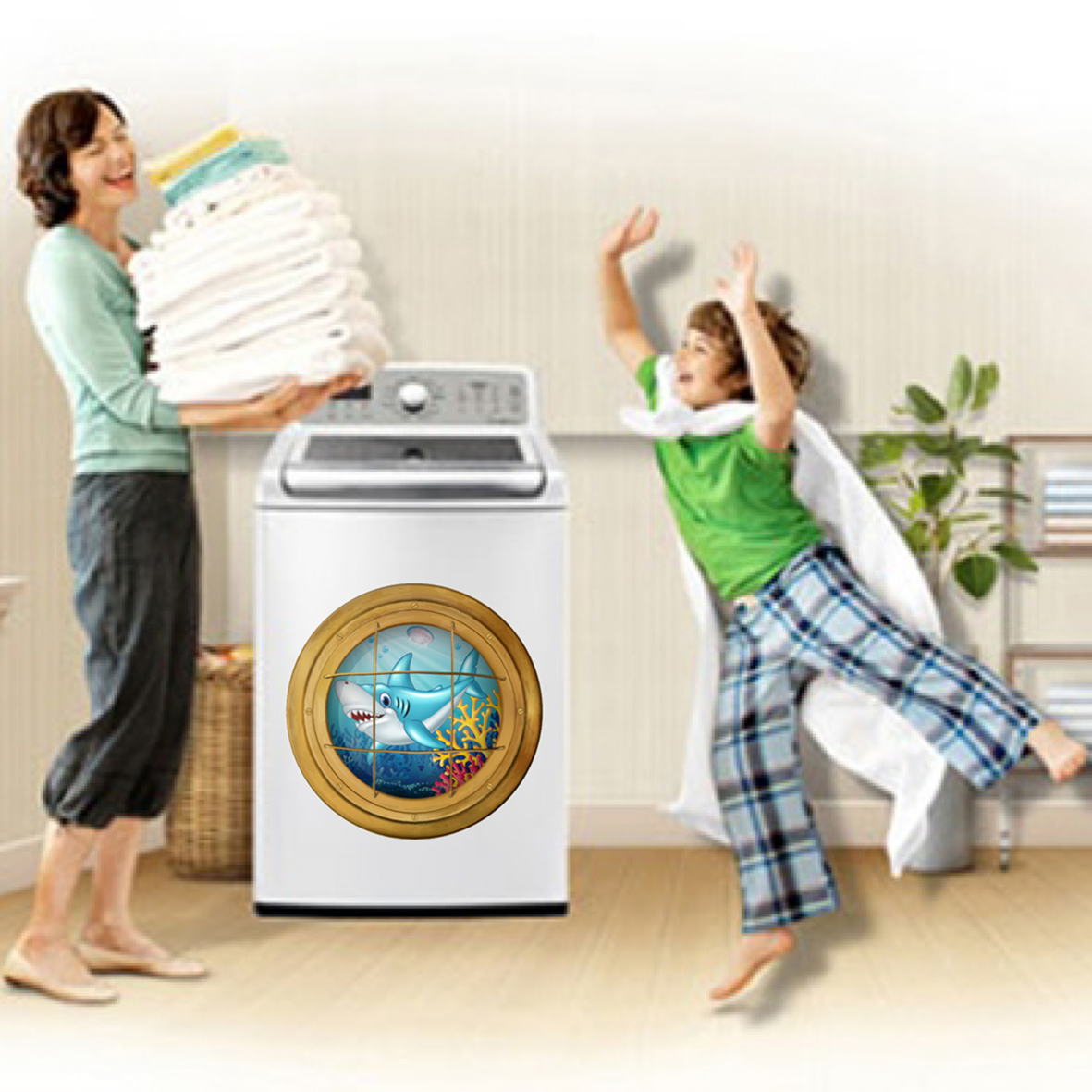 Decal trang trí máy giặt số 2