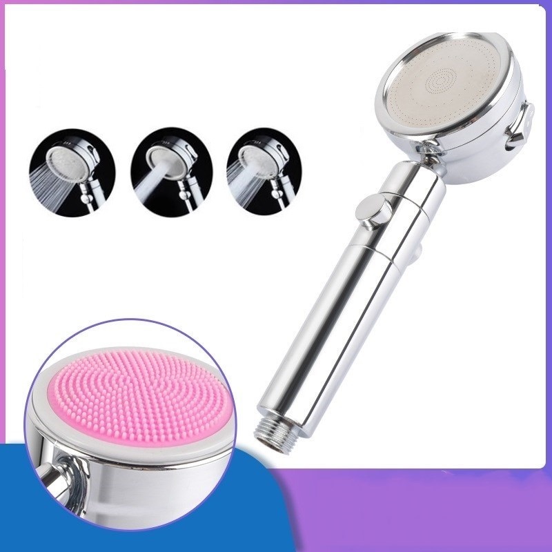 Đầu vòi sen lọc nước tăng áp- - 3 chế độ nước-  Mặt massage silicon