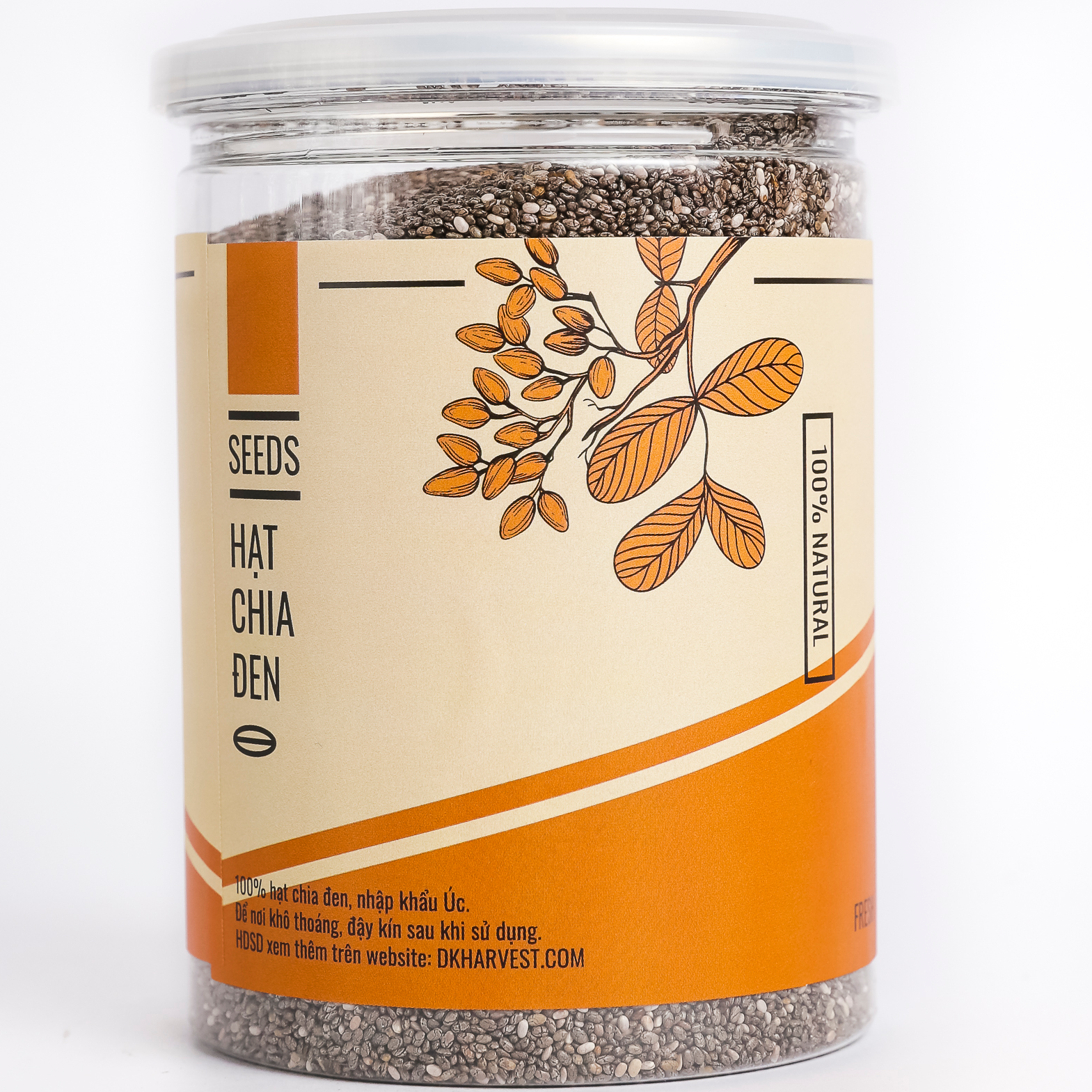 Hạt Chia Đen DK Harvest - 1kg (2 hũ 500g)