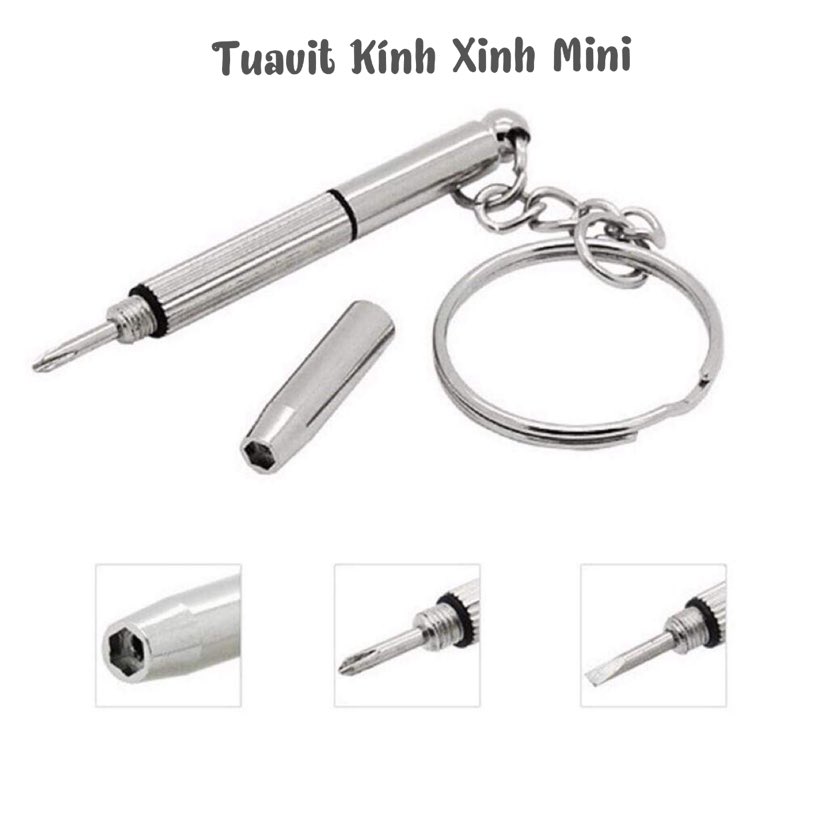 Gọng kính cận, Kính giả cận Mắt tròn Kim loại cao cấp + Tặng Tuavit Kính Xinh mini đa năng 