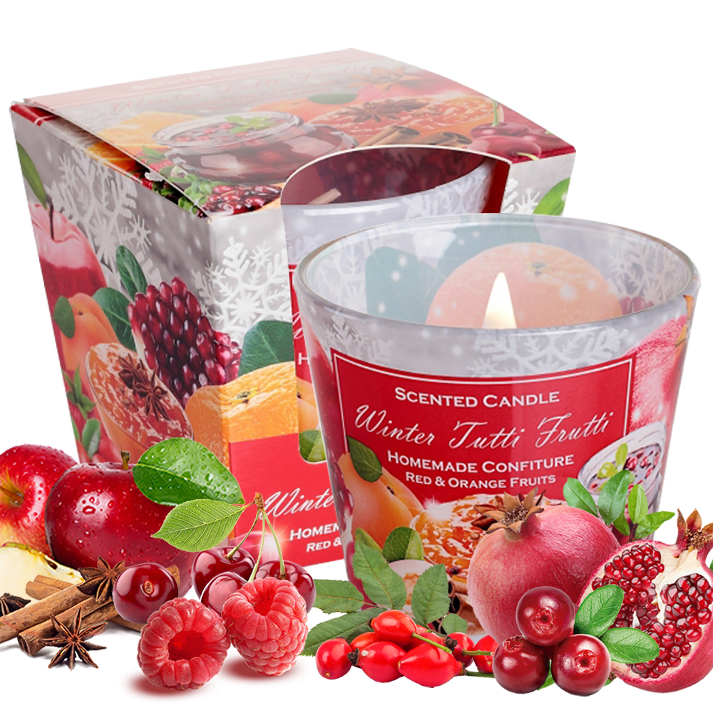 Ly nến thơm tinh dầu Bartek Winter Tutti Frutti 115g QT3159 - nho, quế, lựu (giao mẫu ngẫu nhiên)