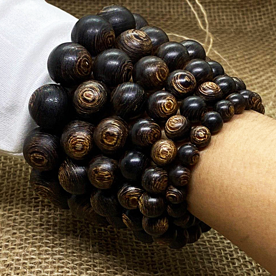 Vòng Tay Trầm Hương Hạt Tròn Đơn Sánh Chìm Tự Nhiên