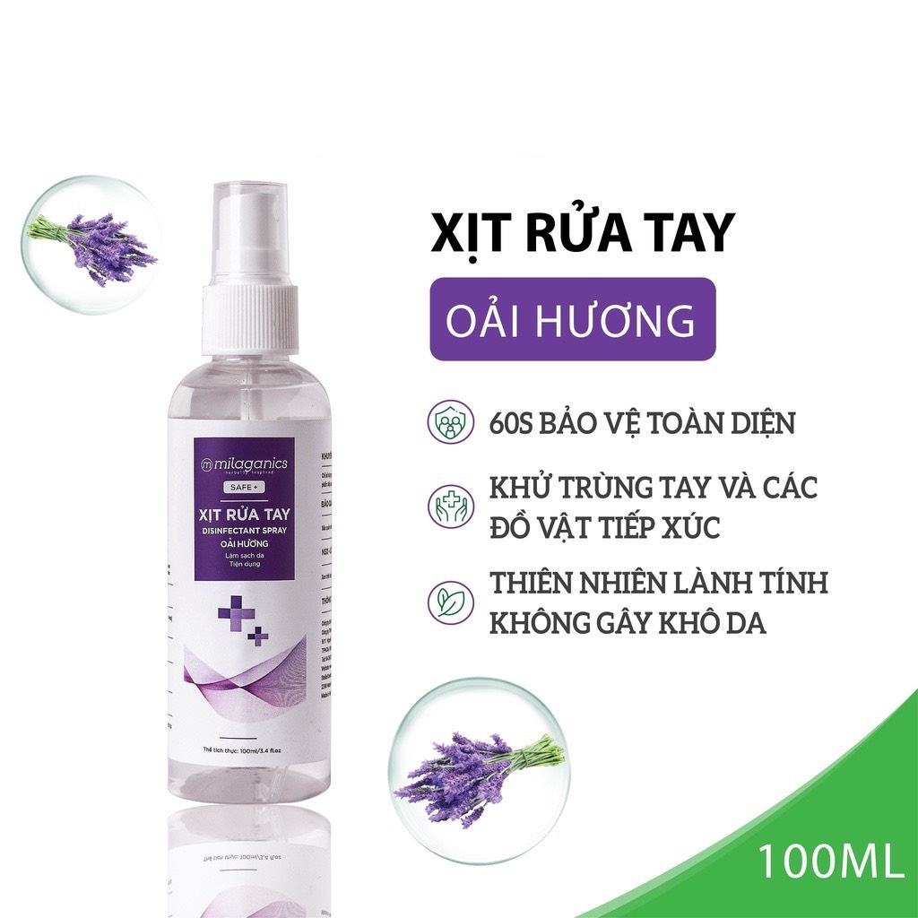 Xịt Rửa Tay Oải Hương MILAGANICS