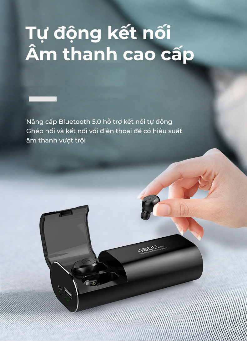 Tai nghe chơi game, nghe nhạc KIÊM PIN SẠC DỰ PHÒNG dung lượng cao, kết nối Bluetooth 5.0, kiêm Giá đỡ điện thoại - Hàng chính hãng