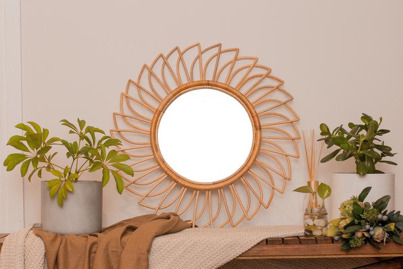 Gương Mây Tre Treo Tường Mặt Trời GMT03- Sản Phẩm Mây Tre Tự Nhiên, Trang Trí Nhà Cửa, Quán Cà Phê, Cửa Hàng Mới Lạ, Độc Đáo, Quà tặng Tân Gia