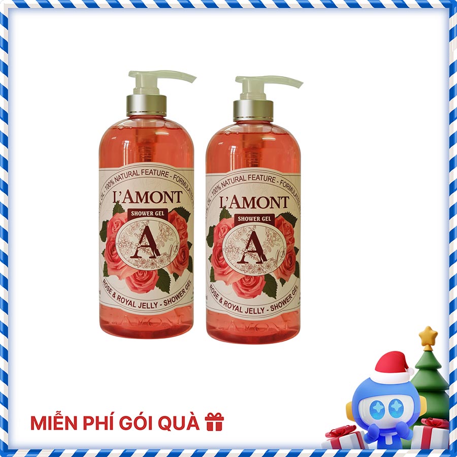 Combo 2 Sữa Tắm L'amont En Provence Rose (Hoa Hồng) Shower Gel 1000ml