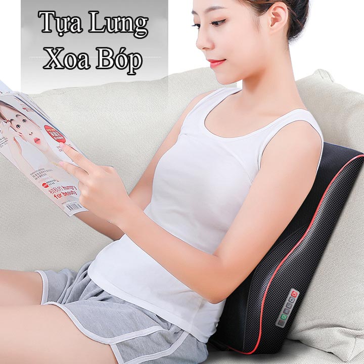 Gối Massage Kiêm Tựa Lưng Đa Năng Le er Kang LEK- 618- 9 tích hợp chế độ rung cùng hồng ngoại