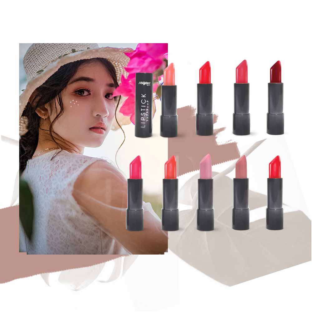 Son Lì Collagen Nagano Japan 2,9g - Lipstick Collagen Nagano Candy Crush & Peachy Orange 2.9g - Chất son mịn, chứa Collagen giúp dưỡng mềm môi