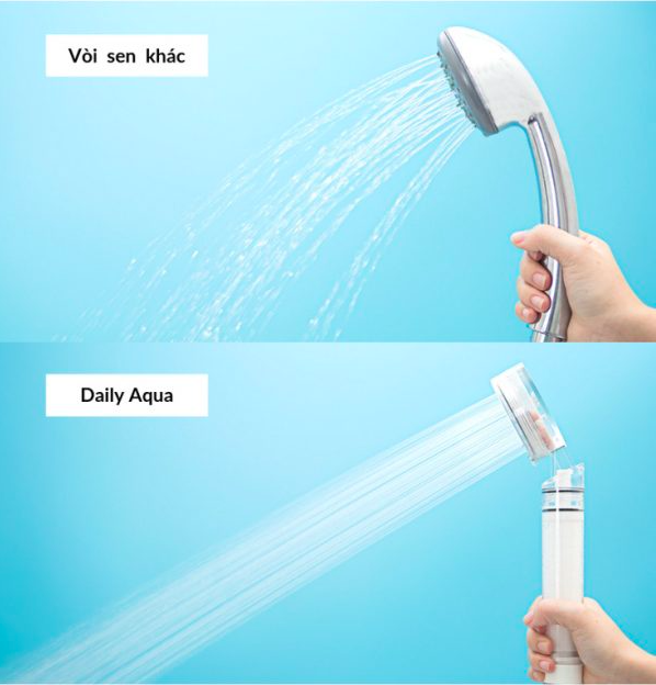 Vòi sen tăng áp lọc nước cao cấp Daily Aqua Đơn