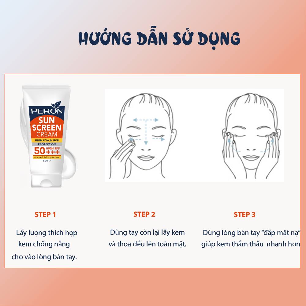 Kem Chống Nắng Dưỡng Da - Peron Sun Screen SPF 50+ - Dành Cho Da Thường Và Da Khô