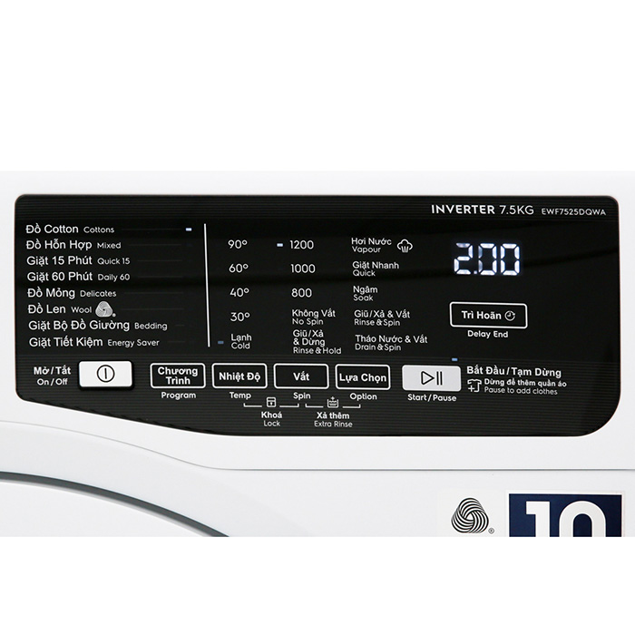 Máy giặt Electrolux Inverter 7.5 Kg EWF7525DQWA