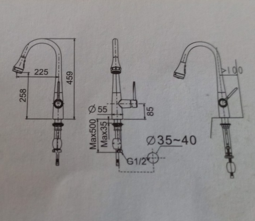 Vòi bếp nóng lạnh cao cổ dây rút đầu phun American Standard WF-5634 (FFAS5634)