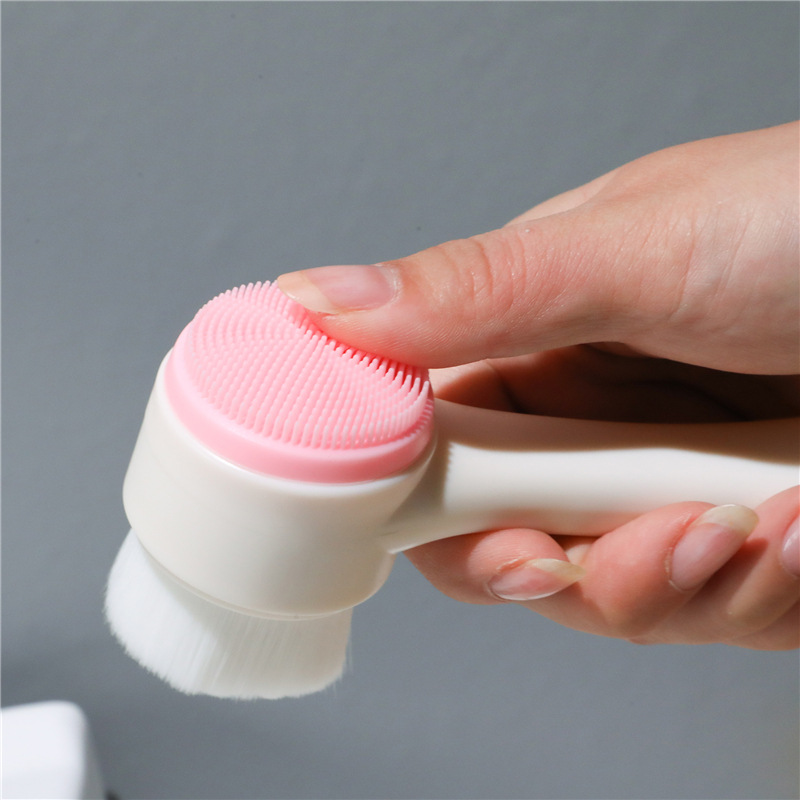 Cọ Rửa Mặt Massage 2 Đầu Cầm Tay Silicon Siêu Sạch Mềm Mịn An Toàn Cho Da  - MP083