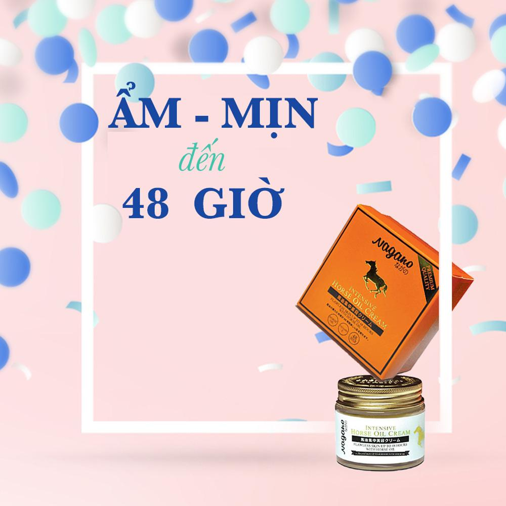 Kem Trắng Da Dưỡng Ẩm Chiết Xuất Dầu Ngựa Nagano 70g - Intensive Horse Oil Cream nagano 70g - Giúp trắng da, dưỡng ẩm, ngăn ngừa tàn nhang vết nám