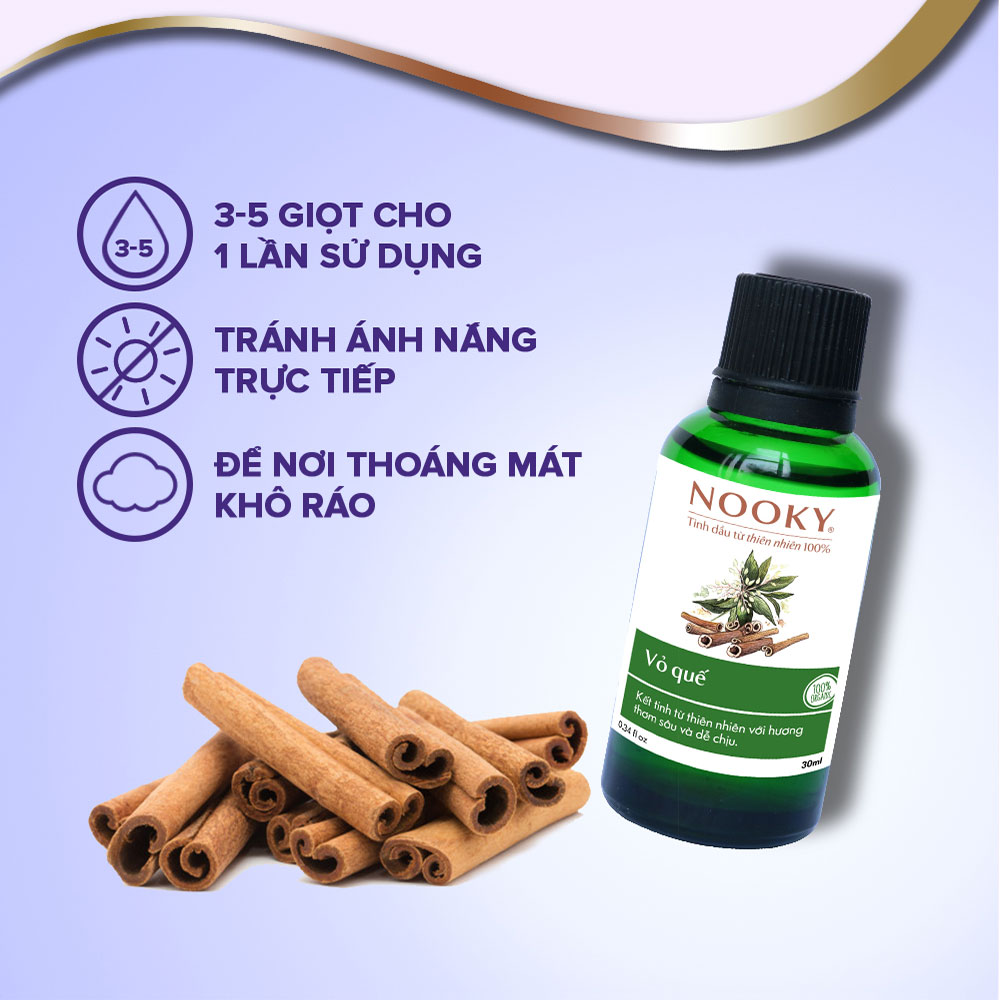 [30ml] Tinh dầu Vỏ Quế NOOKY 100% Thiên Nhiên - TORO FARM