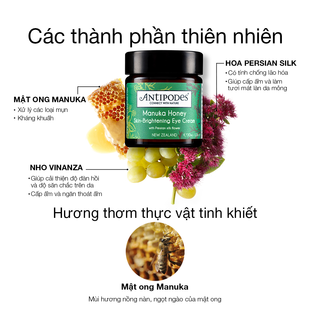 Kem Dưỡng Làm Sáng Vùng Da Quanh Mắt Antipodes Manuka Honey Skin-Brightening Eye Cream 30ml