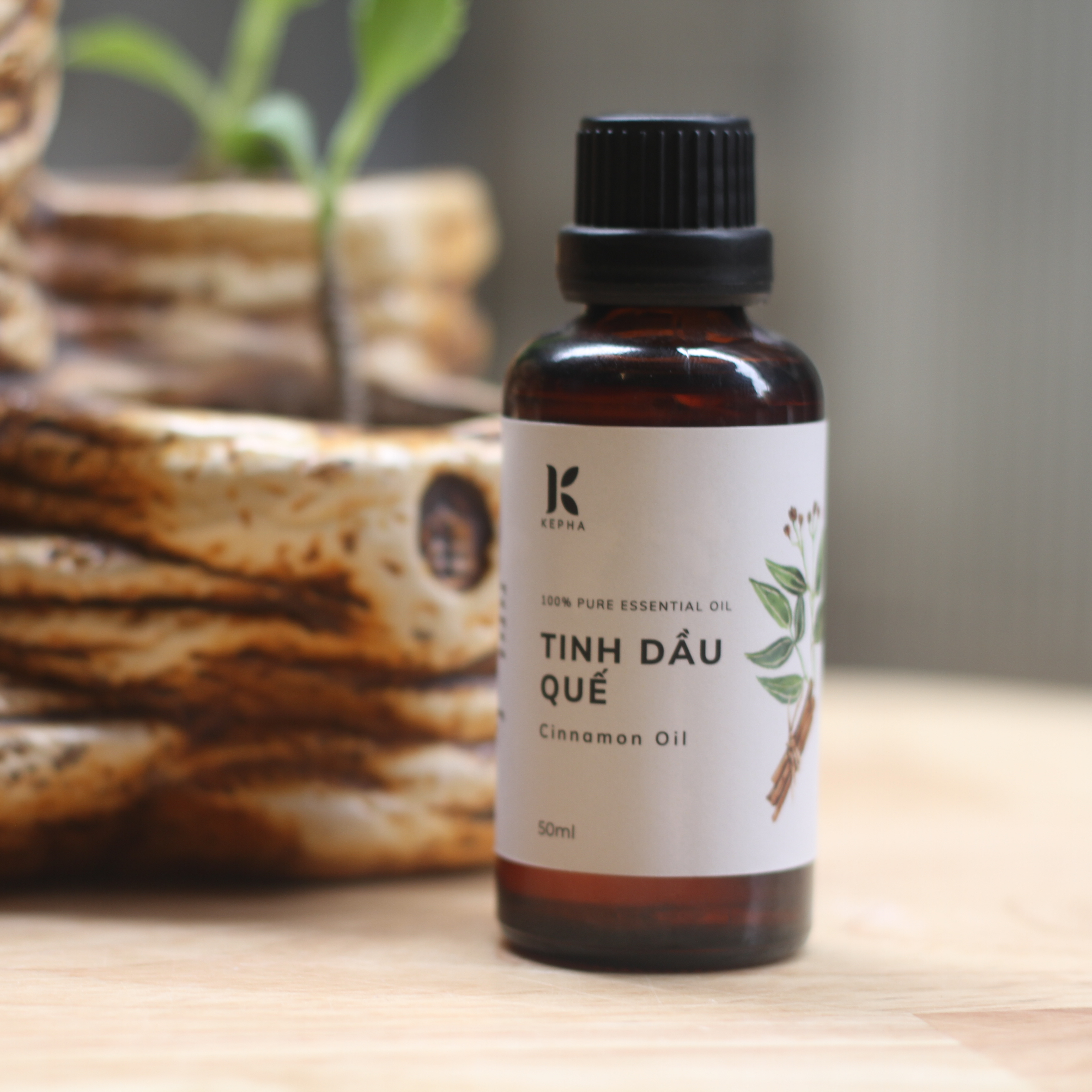 Tinh dầu Quế Kepha 50ml - Cassia Essential oil - Nguyên chất 100% - Khử mùi, lau nhà, làm sạch không khí