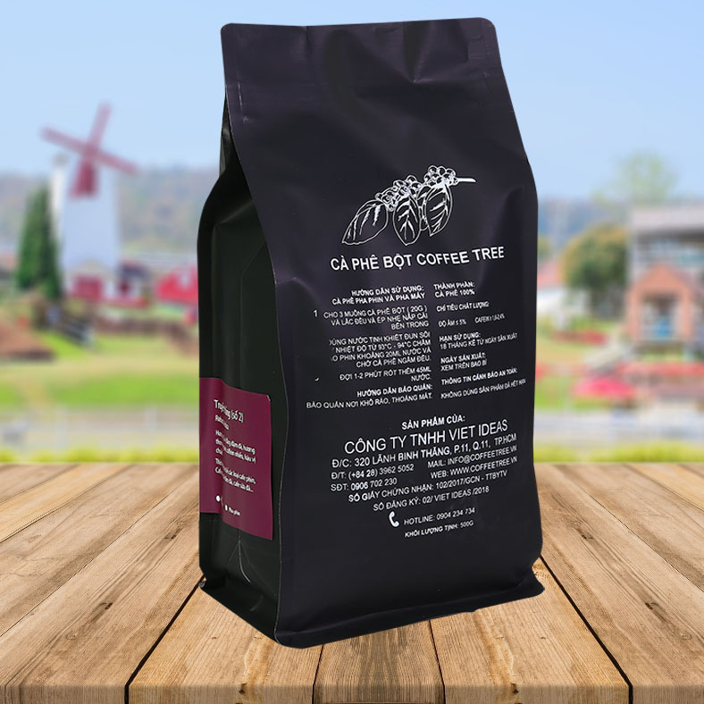 Cà phê bột 100% nguyên chất truyền thống số 2 (500gr) Coffee Tree gu vừa vị chuẩn truyền thống