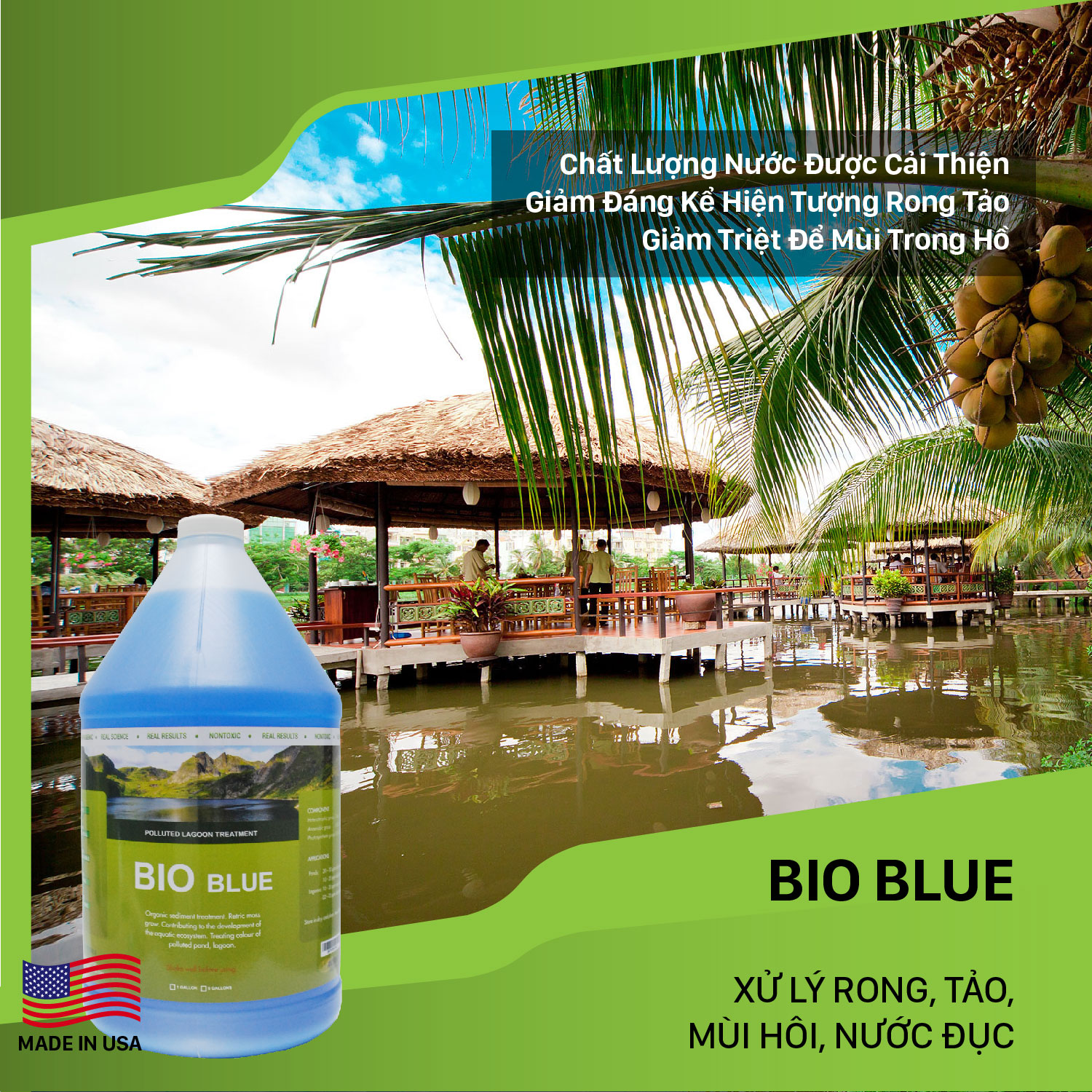 Bio Blue Vi sinh xử lý ao hồ bị ô nhiễm