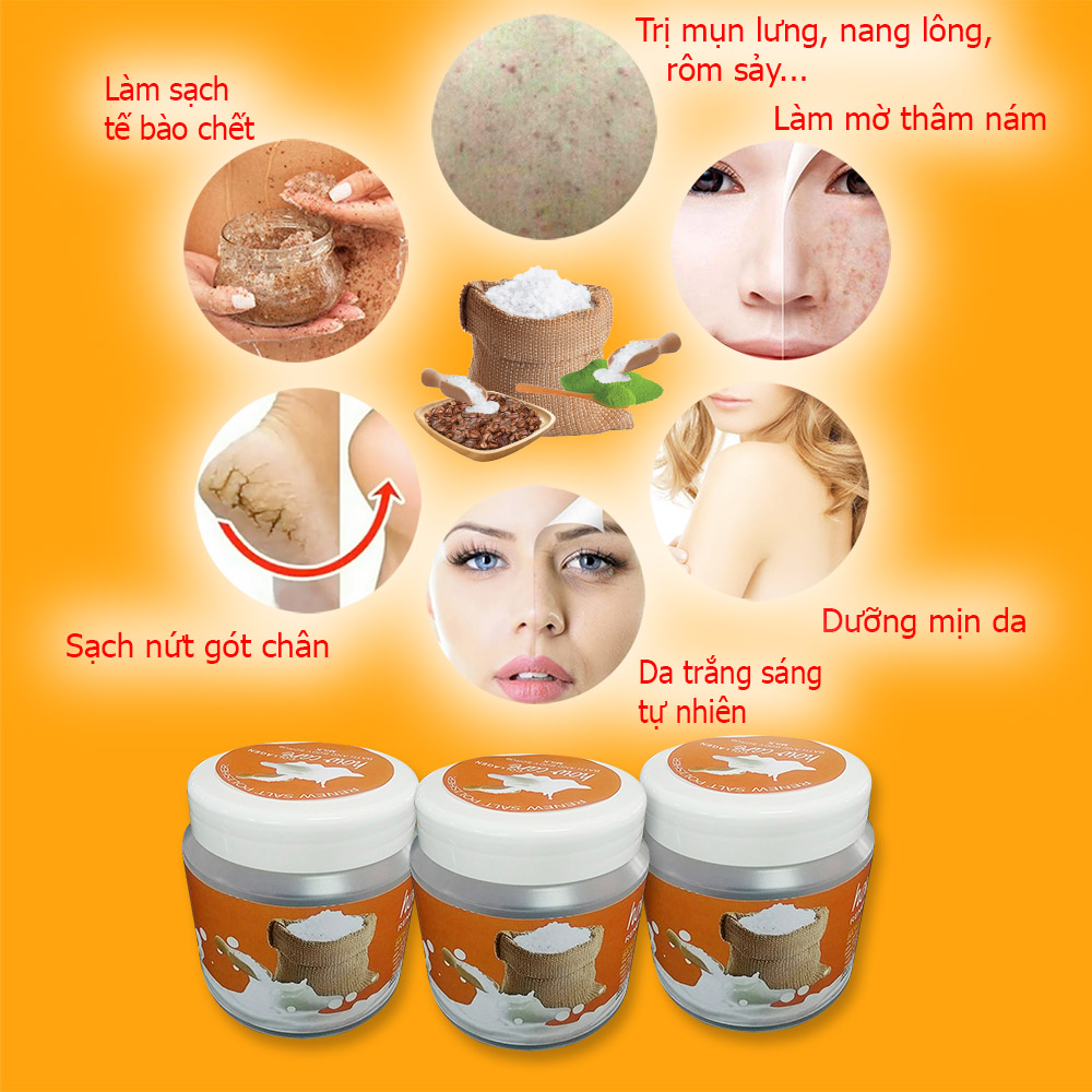 Muối Tắm Trắng Da Collagen - Làm Sạch Tế Bào Chết - Ngừa Mụn Lưng - Viêm Nang Lông - Mờ Thâm Nám Tàn Nhang - Sữa Tươi Howcare Thái Lan  700g