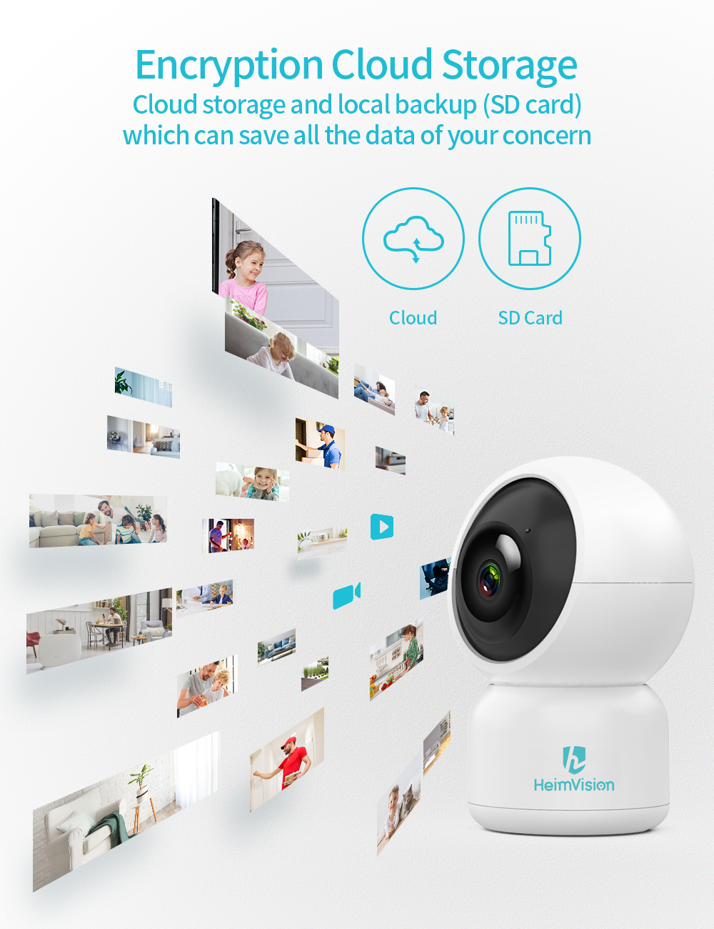 Camera an ninh giám sát trong nhà không dây WiFi HeimVision HM203 1080P- Hàng chính hãng