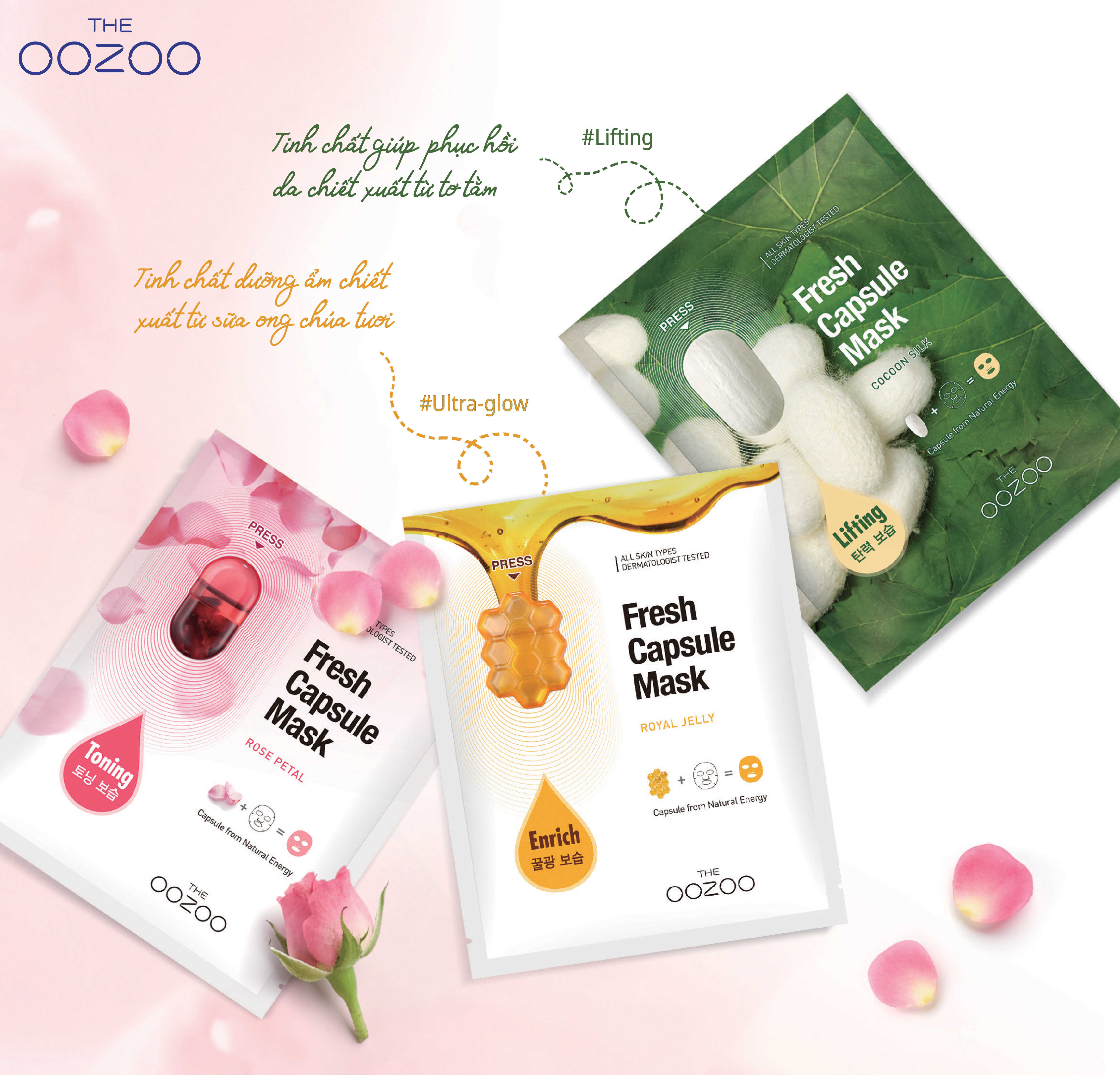 Mặt Nạ Trắng Sáng Mịn Màng THE OOZOO Fresh Capsule Mask Royal Jelly